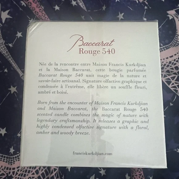 New Maison Francis Kurkdjian Paris Baccarat Rouge 540 Candle - Picture 5 of 7